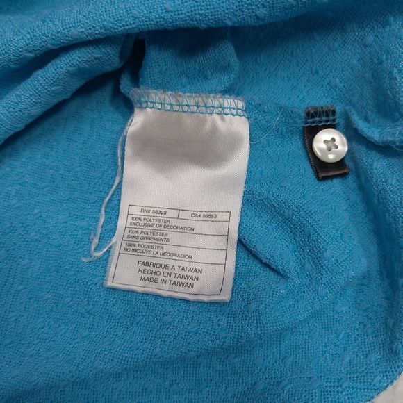 Nike Tiger Woods Shirt Mens Size Large Blue Textured Short Sleeve Polo Embroider - Picture 7 of 8